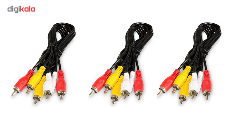 کابل تبدیل 3 جک RCA به 3 جک RCA کد NANO1 طول1.5 متر بسته سه تایی